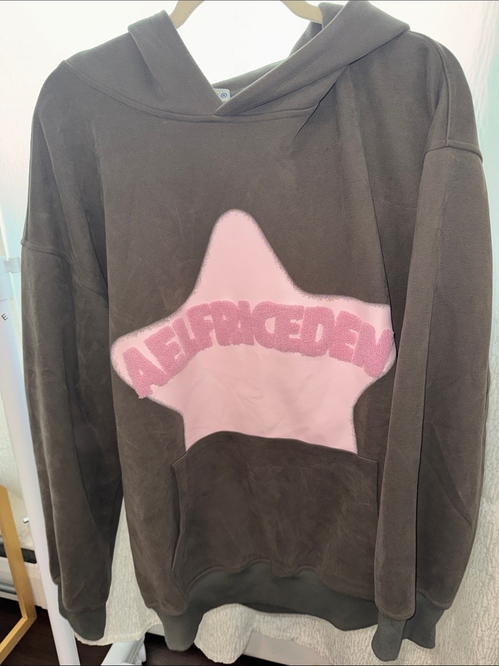 Aelfric Eden Grey Hoodie with Pink Star Logo